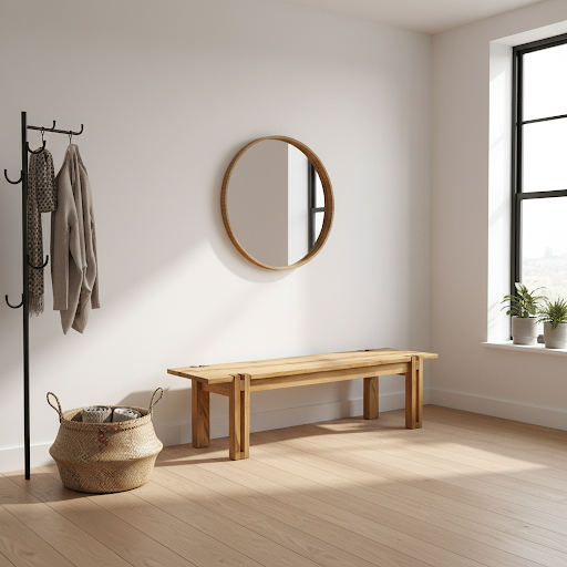 Doku Masif Meşe Bench - Görsel 2