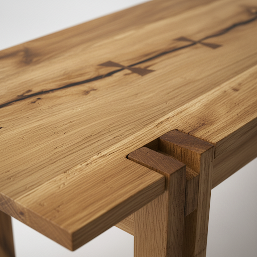 Doku Masif Meşe Bench - Görsel 4